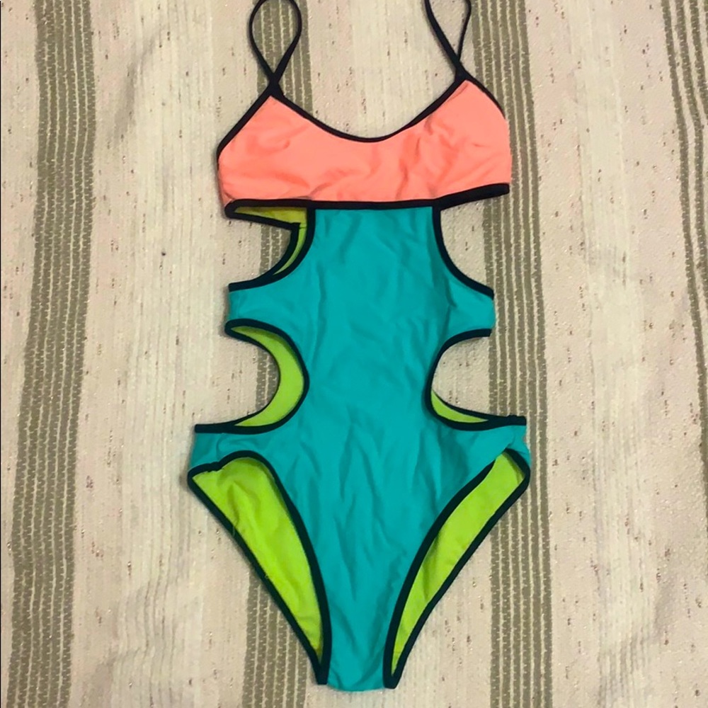 Neon one piece swimsuit